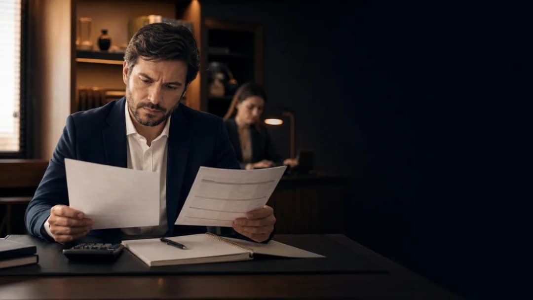 Pessoa brasileira analisando uma decisão e documentos previdenciários